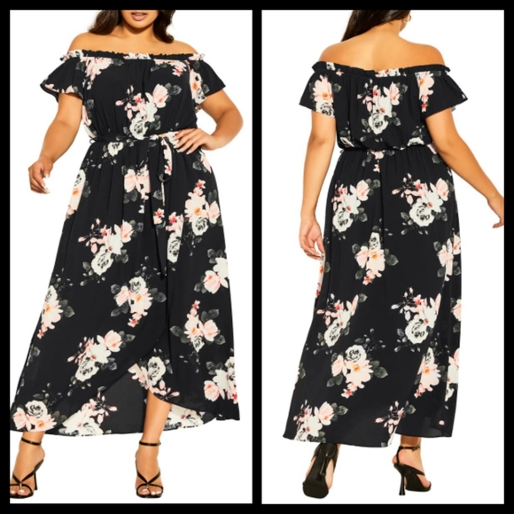 City Chic Dresses & Skirts - City Chic Boho Floral Off Shoulder Maxi Dress  16 & 18 NWT